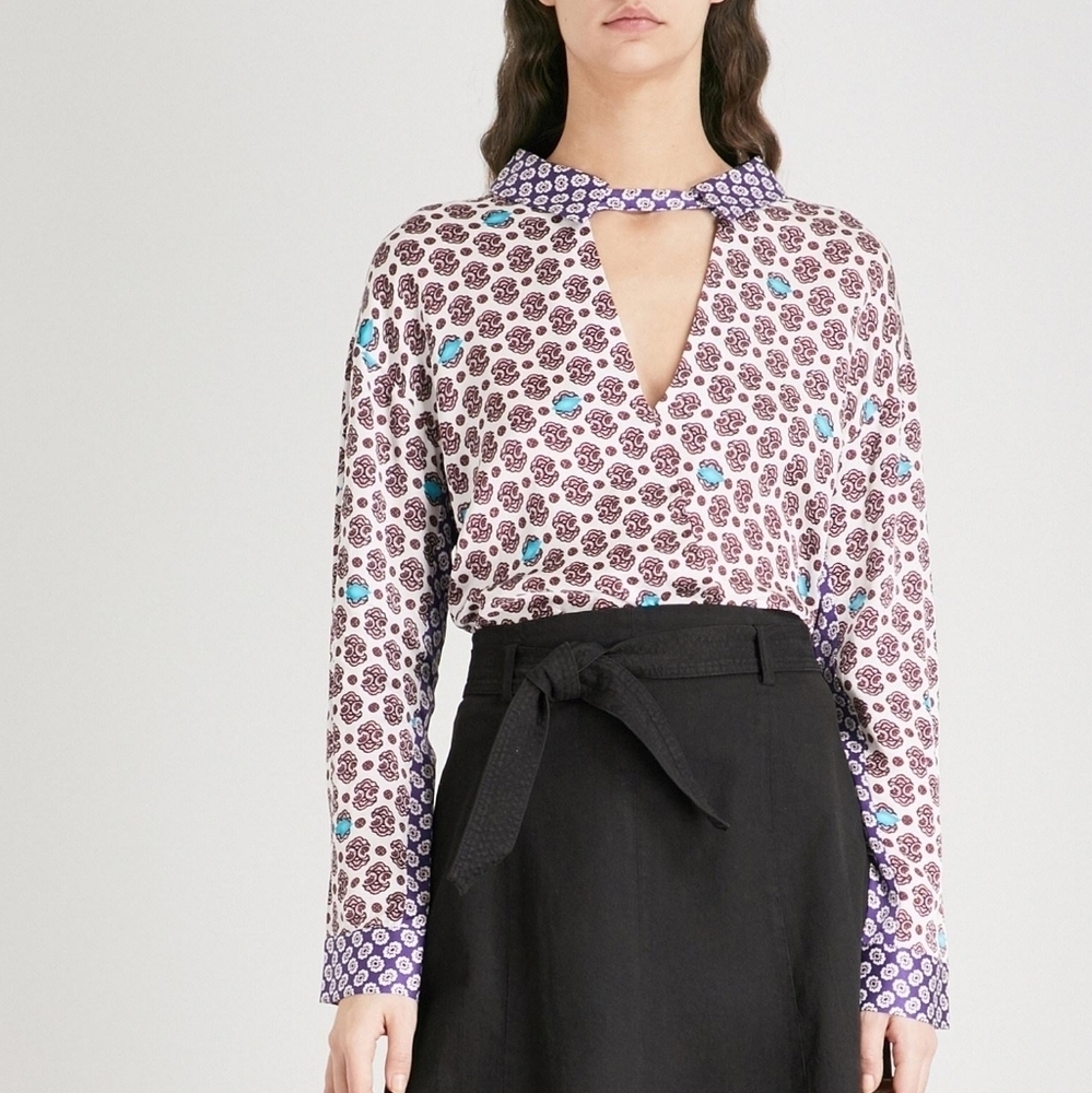 NEW‎ MAJE LIPSA FLORAL PAISLEY PRINT TOP SZ L